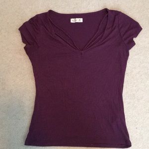 Purple Hollister Ribbed Top